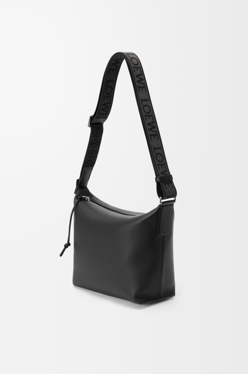 LOEWE Small Cubi crossbody bag in supple smooth calfskin and jacquard Black