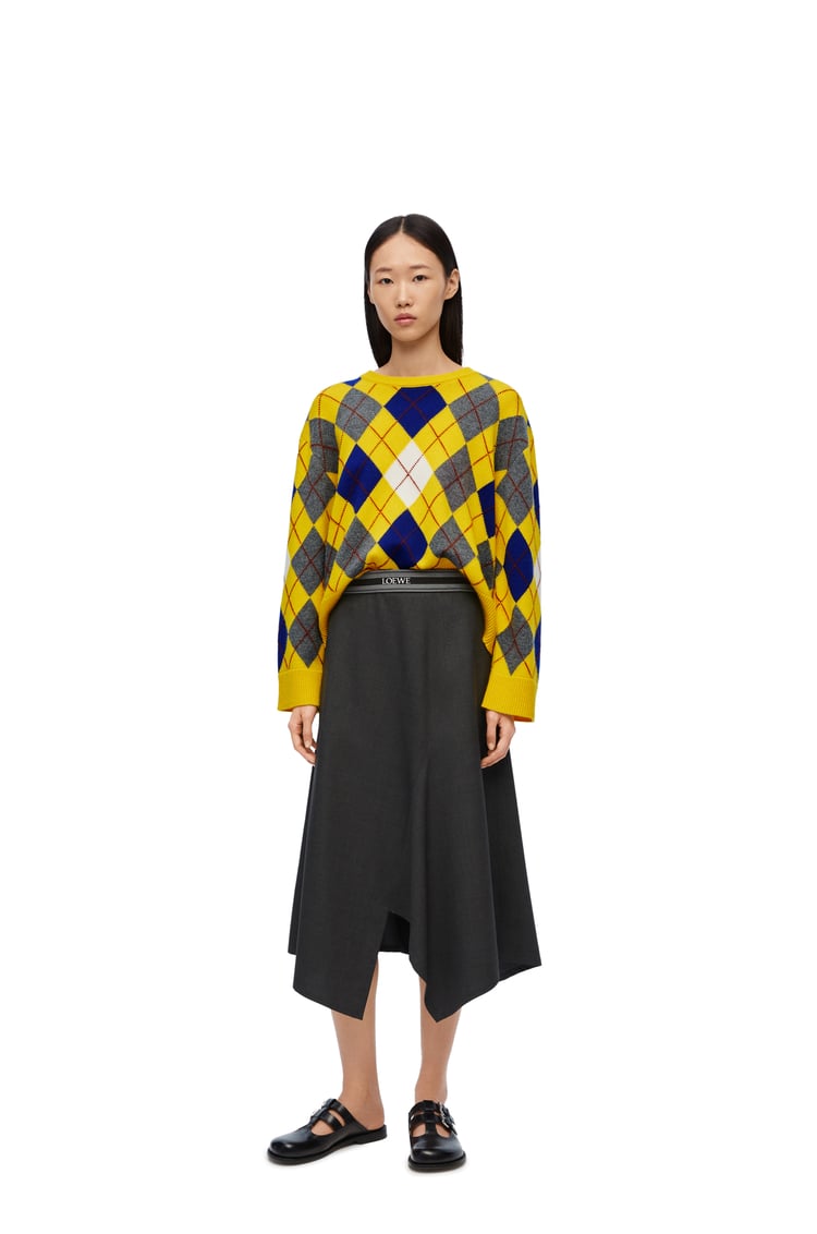 LOEWE Argyle sweater in wool Yellow/Multicolour