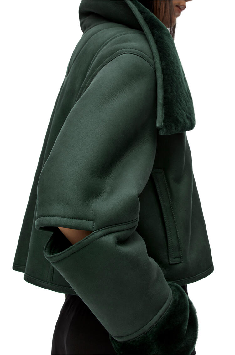 LOEWE Deconstructed jacket in shearling Bottle Green