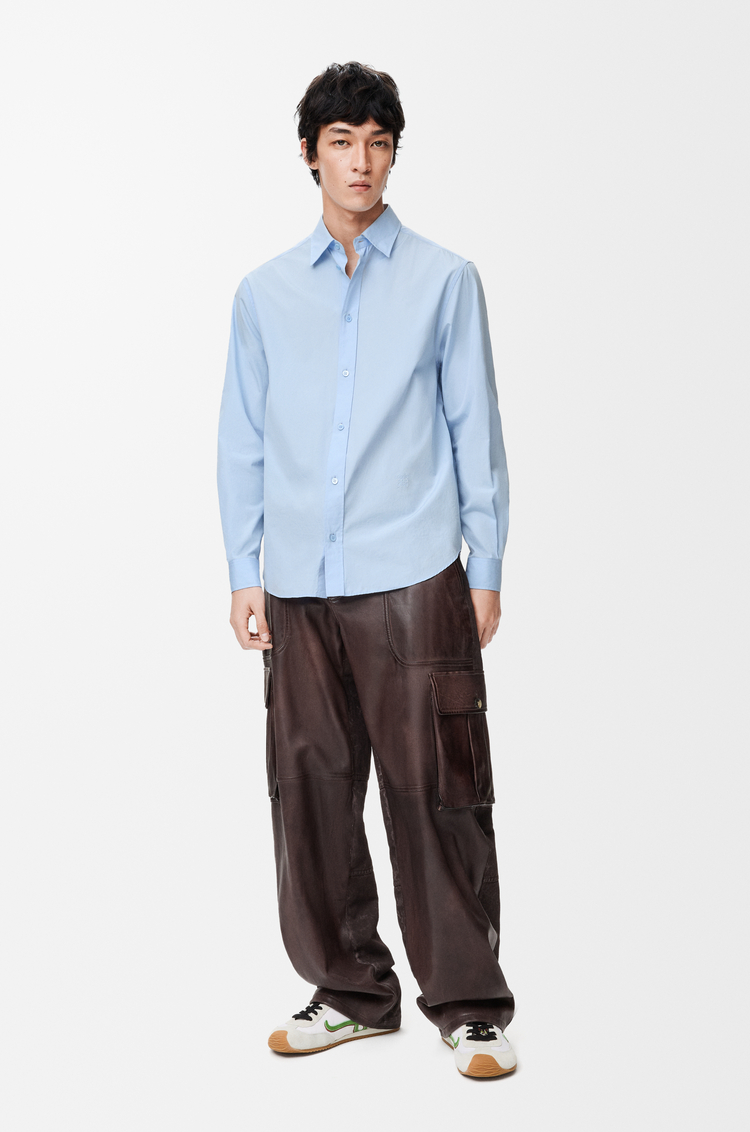 LOEWE Camisa en algodón Azul Claro