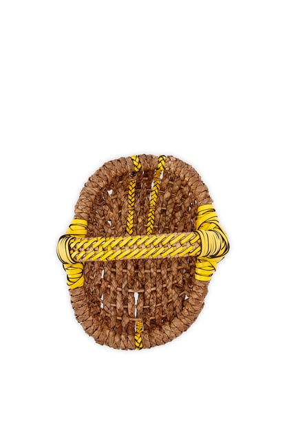 LOEWE Portugese braided basket in reed and leather 自然色/棕褐色 plp_rd