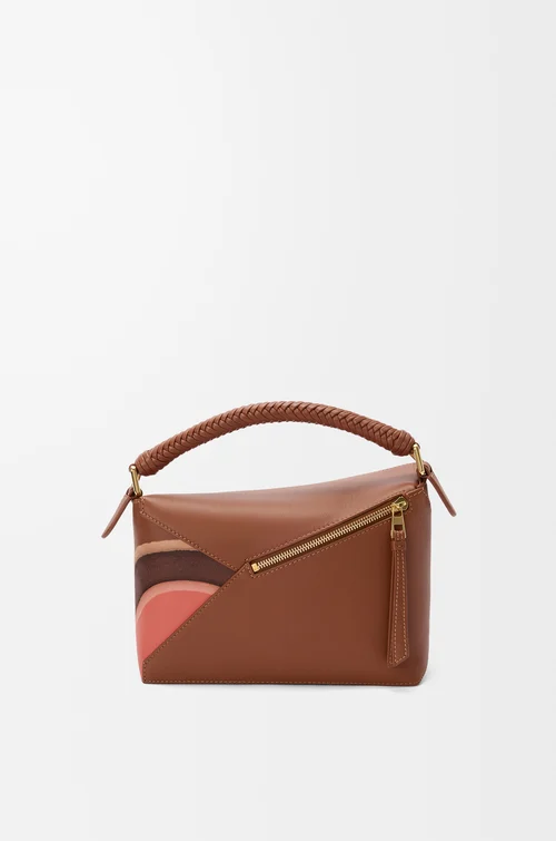 Small Puzzle Edge Landscape bag in nappa calfskin
