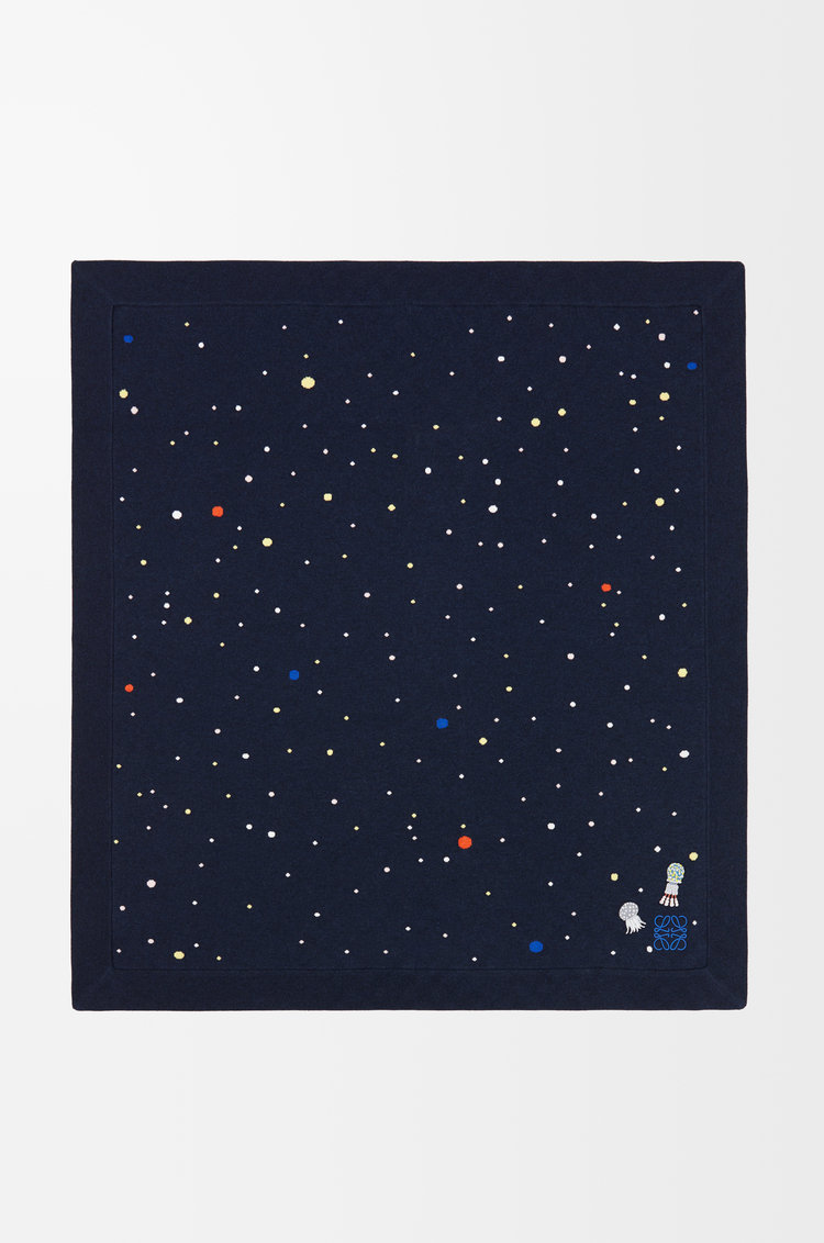 LOEWE Manta Deep Sea en cashmere Azul Marino/Multicolor