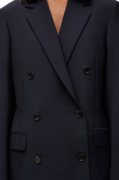 LOEWE Double breasted jacket in mohair and wool Midnight Blue plp_rd