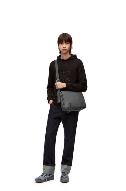 LOEWE Military Messenger bag in soft grained calfskin Anthracite plp_rd