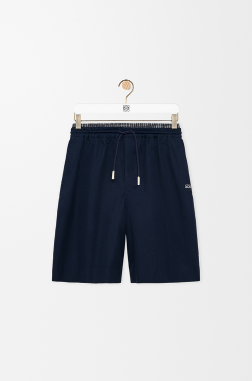 LOEWE Drawstring shorts in cotton Dark Navy