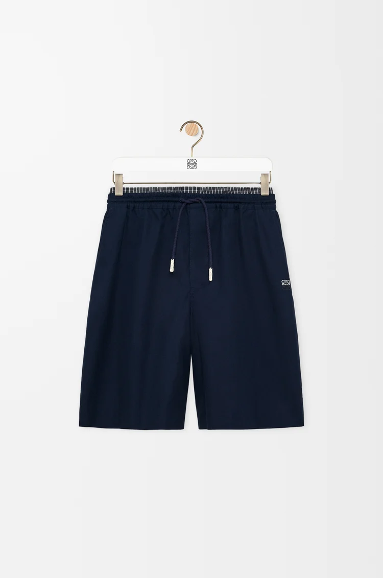 LOEWE Drawstring shorts in cotton Dark Navy