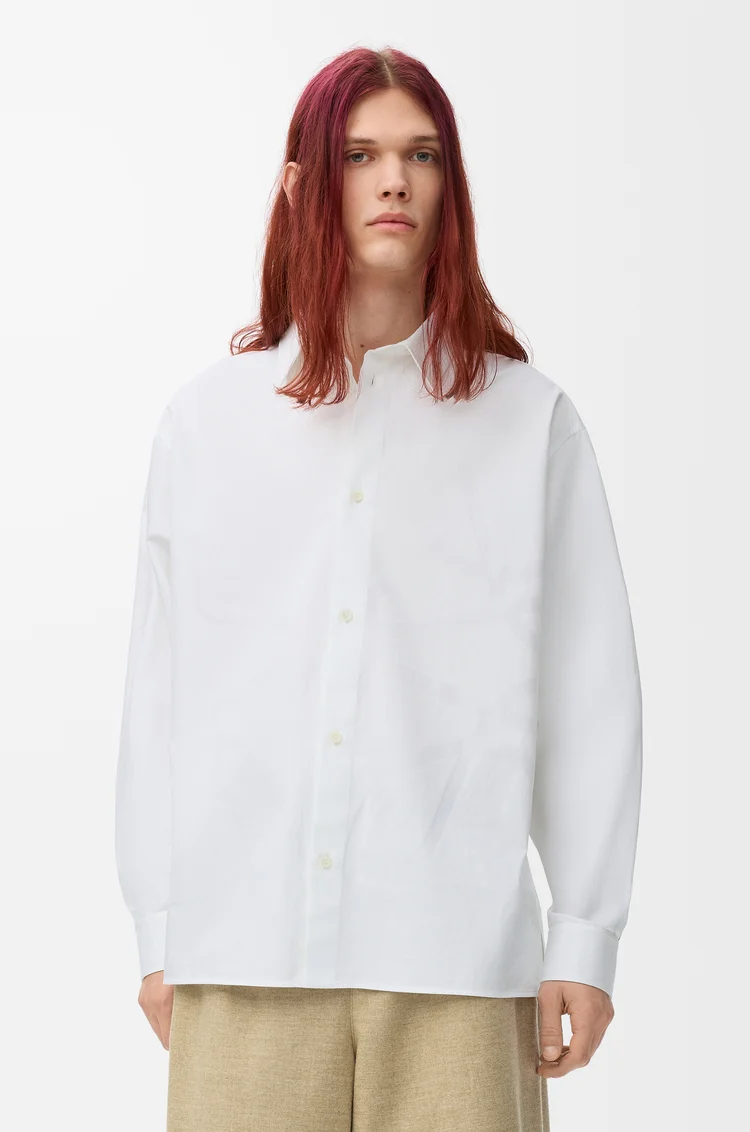 LOEWE Chemise Anagram en coton Blanc