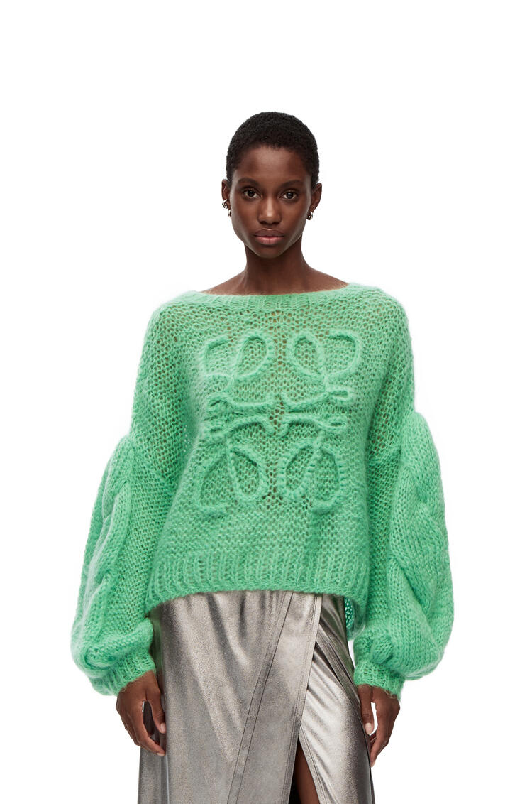 Anagram sweater in mohair Water Green - LOEWE