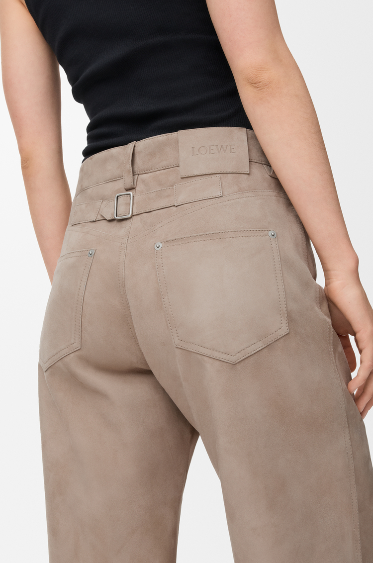 LOEWE Trousers in suede goatskin Dark Beige