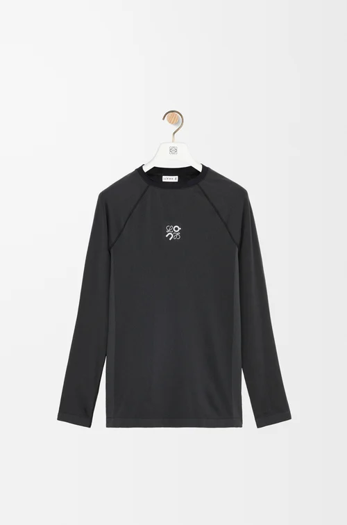 LOEWE Long sleeve top in technical jersey Black