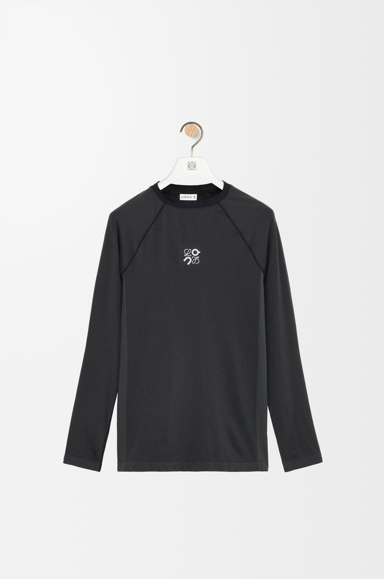 LOEWE Long sleeve top in technical jersey Black