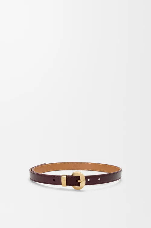 LOEWE ぺブル ベルト（スムースカーフ） バーガンディ/ゴールド