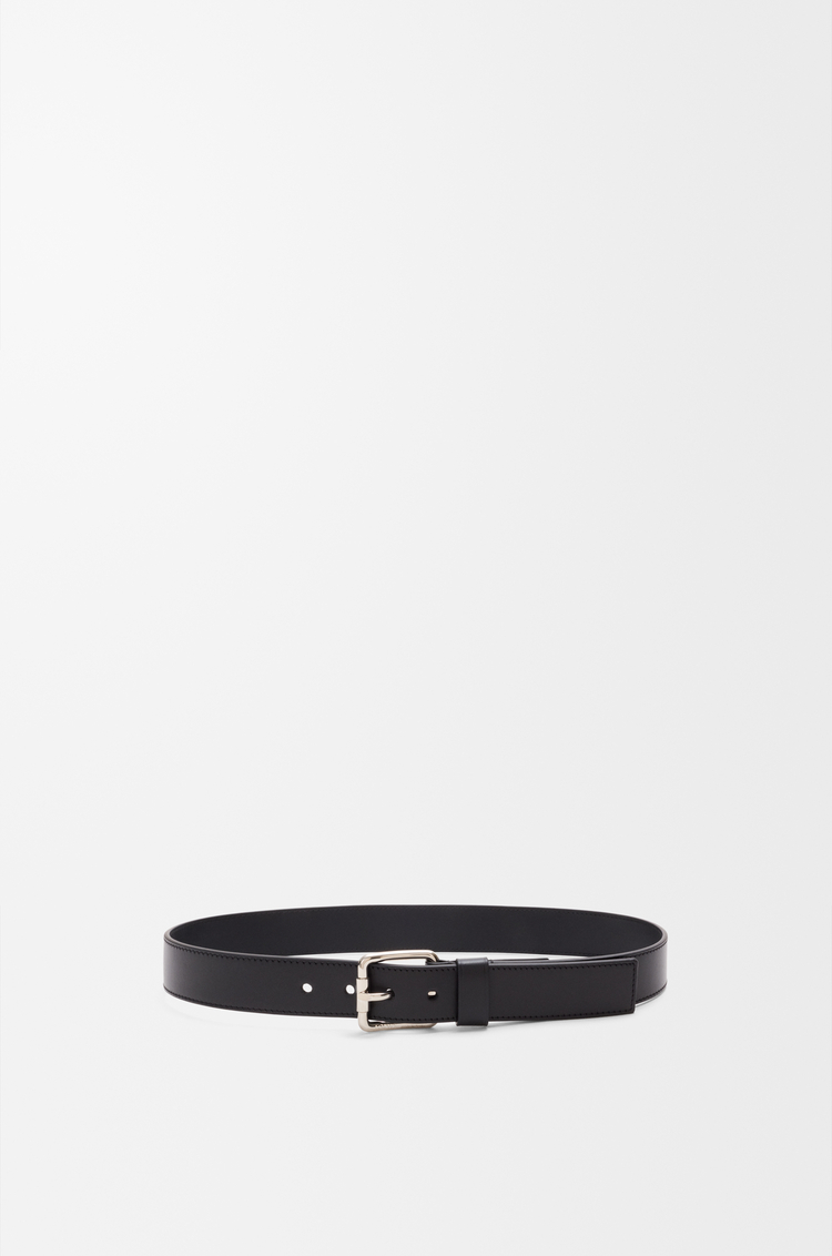 LOEWE Cinturón Roller Curve en elegante piel de ternera brillante Negro/Paladio