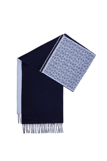 LOEWE Scarf in wool and cashmere Light Blue/Navy Blue plp_rd
