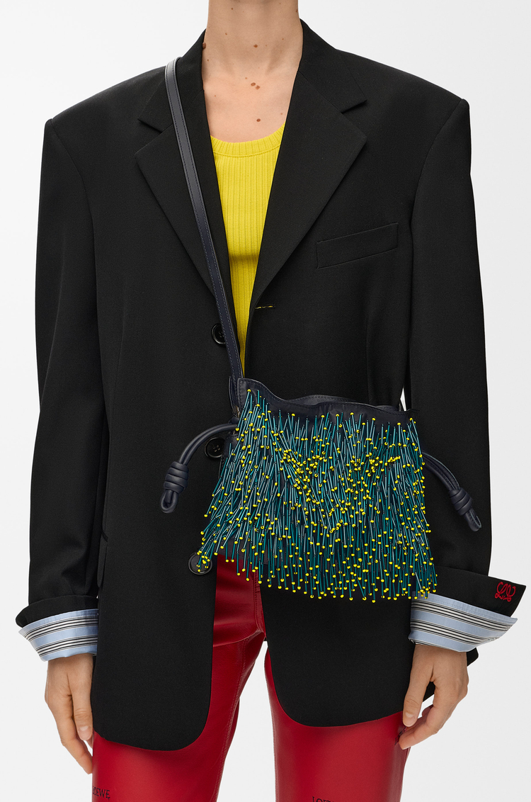 LOEWE Bolso Flamenco clutch mini mimosa en piel napa de cordero suave Multicolor/Negro
