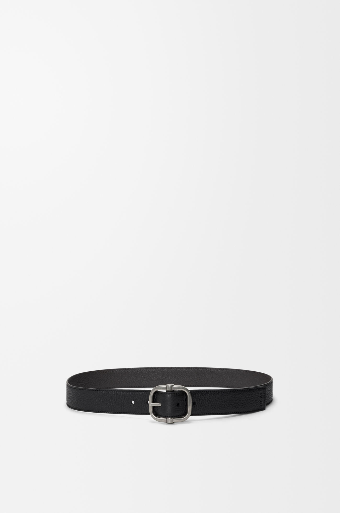 LOEWE 柔軟粒面小牛皮雙面 Loop 腰帶 黑色/深灰色/復古鈀金色