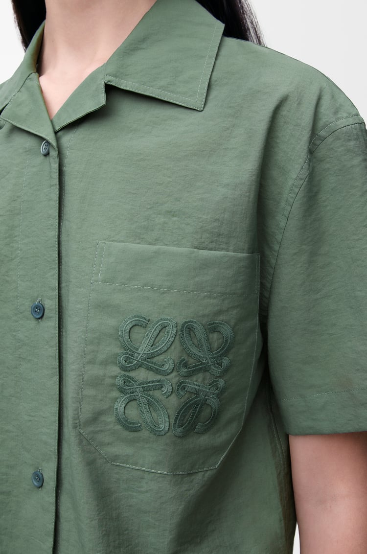 LOEWE Camisa de manga corta en mezcla algodón Salvia