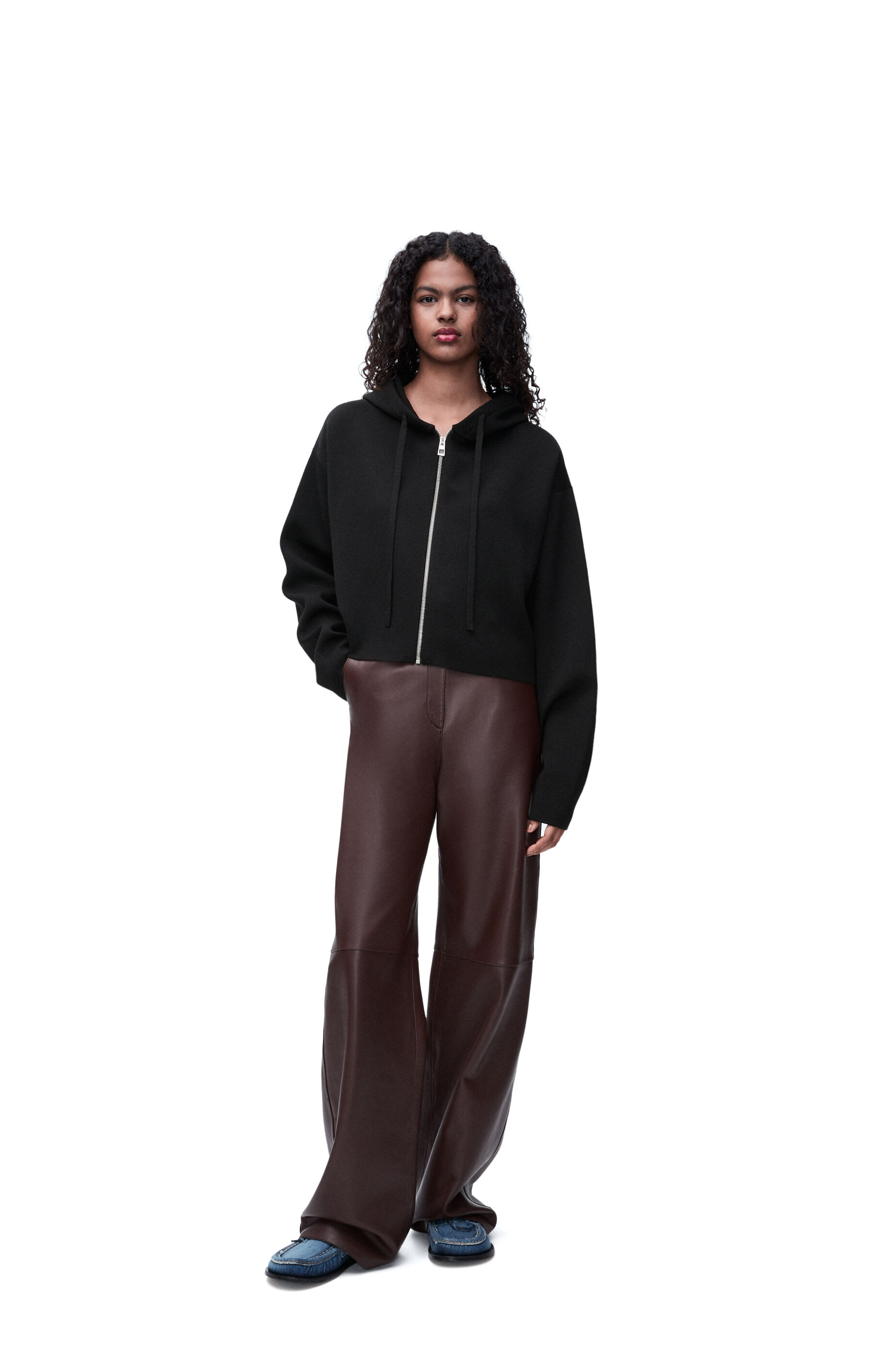 Anagram zip up hoodie in wool Black LOEWE