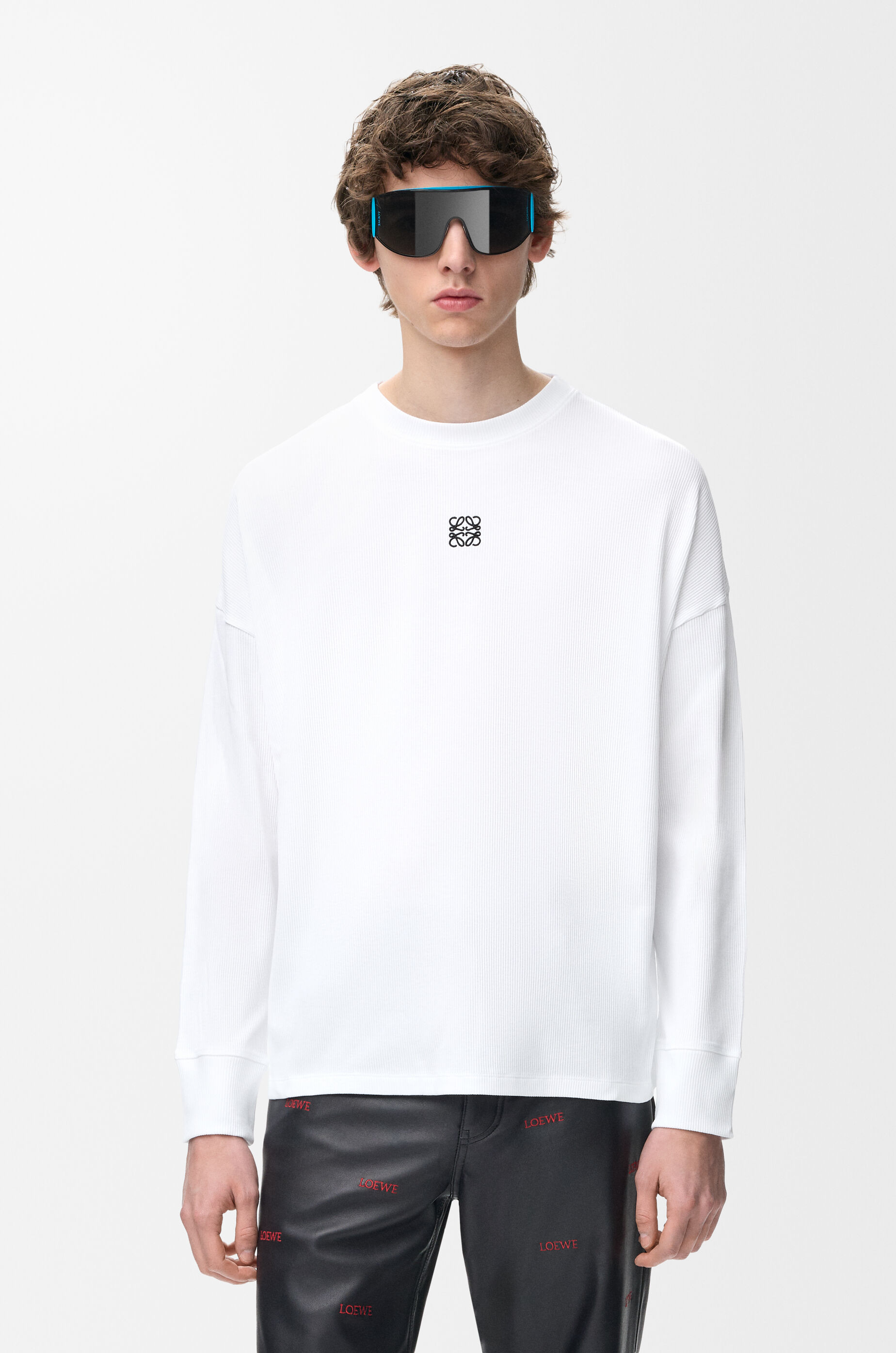 Oversized fit long sleeve T-shirt in cotton White - LOEWE USA