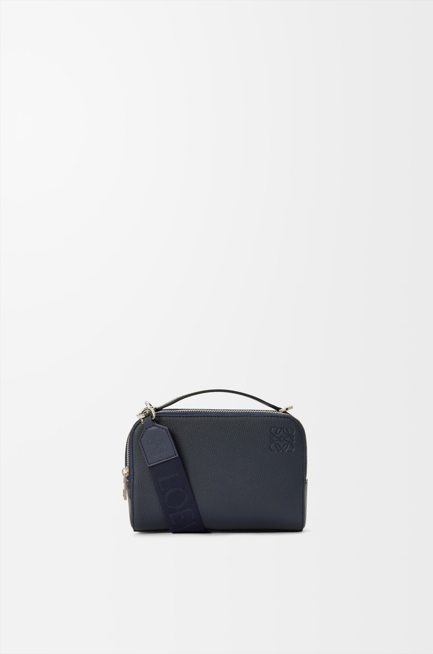 Mini crossbody camera bag in soft grained calfskin
