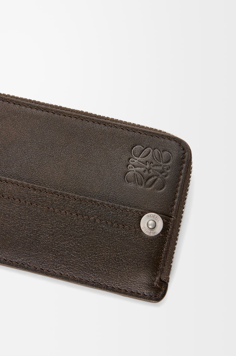 LOEWE Panta coin cardholder in shiny calfskin Vintage Brown