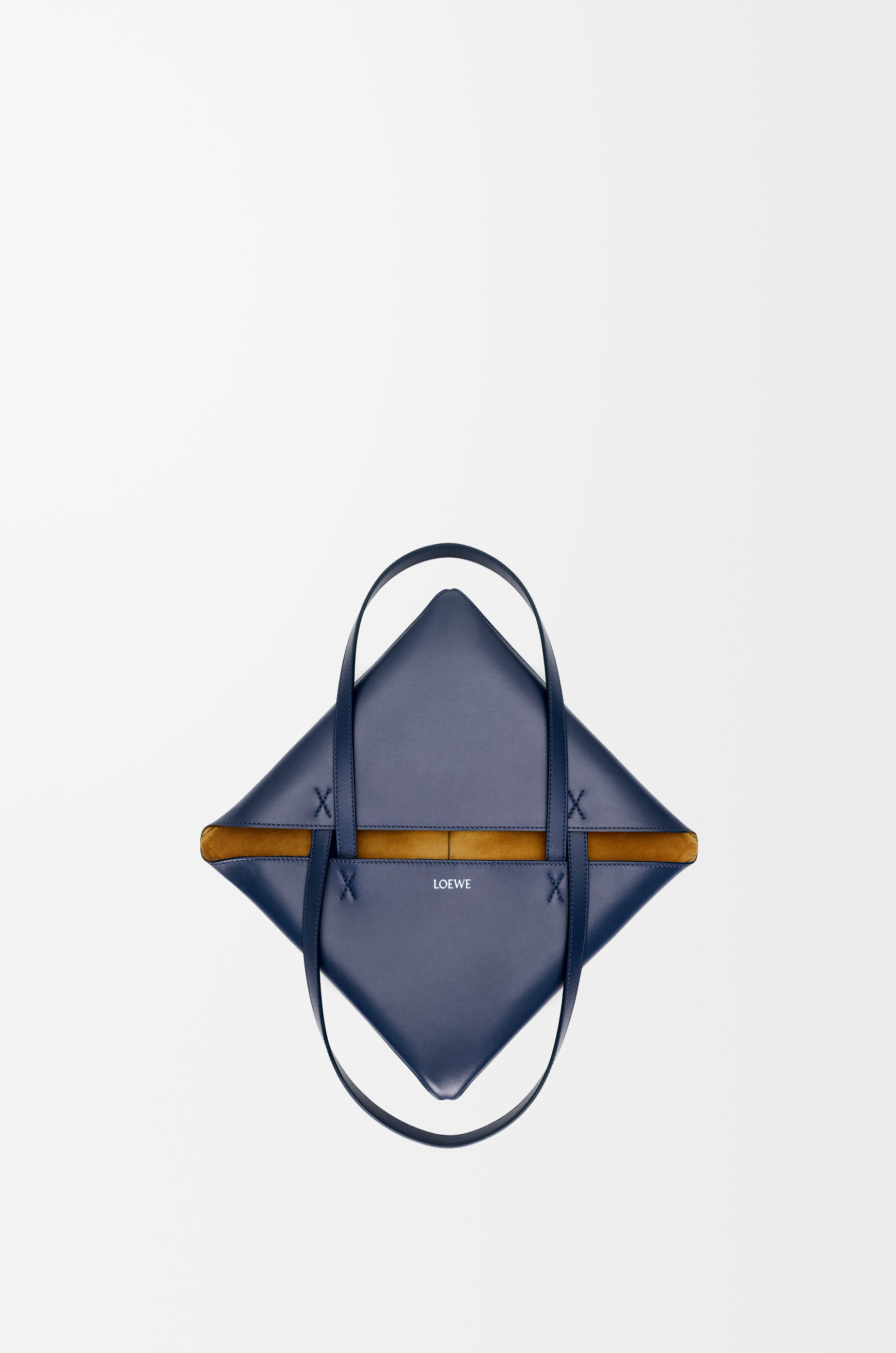 Medium Puzzle Fold tote in shiny calfskin Blue - LOEWE