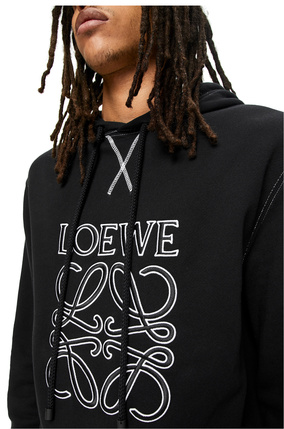 LOEWE Anagram tonal hoodie in cotton Black