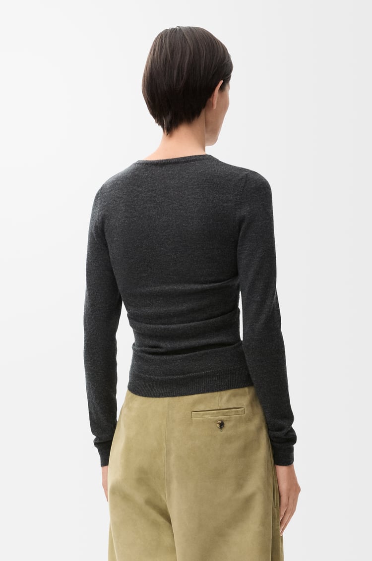 LOEWE Draped sweater in cashmere and silk Anthracite