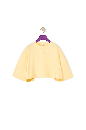 LOEWE Cropped Anagram T-shirt in cotton Light Yellow