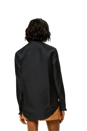 LOEWE Camisa plisada en poliéster Negro