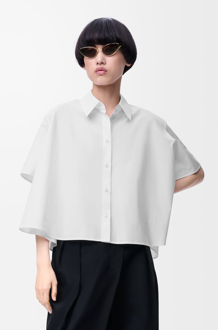 LOEWE ショートスリーブ トラペーズ シャツ（コットン） ホワイト