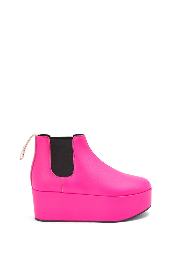 LOEWE 牛皮革坡跟切尔西靴 Neon Pink pdp_rd
