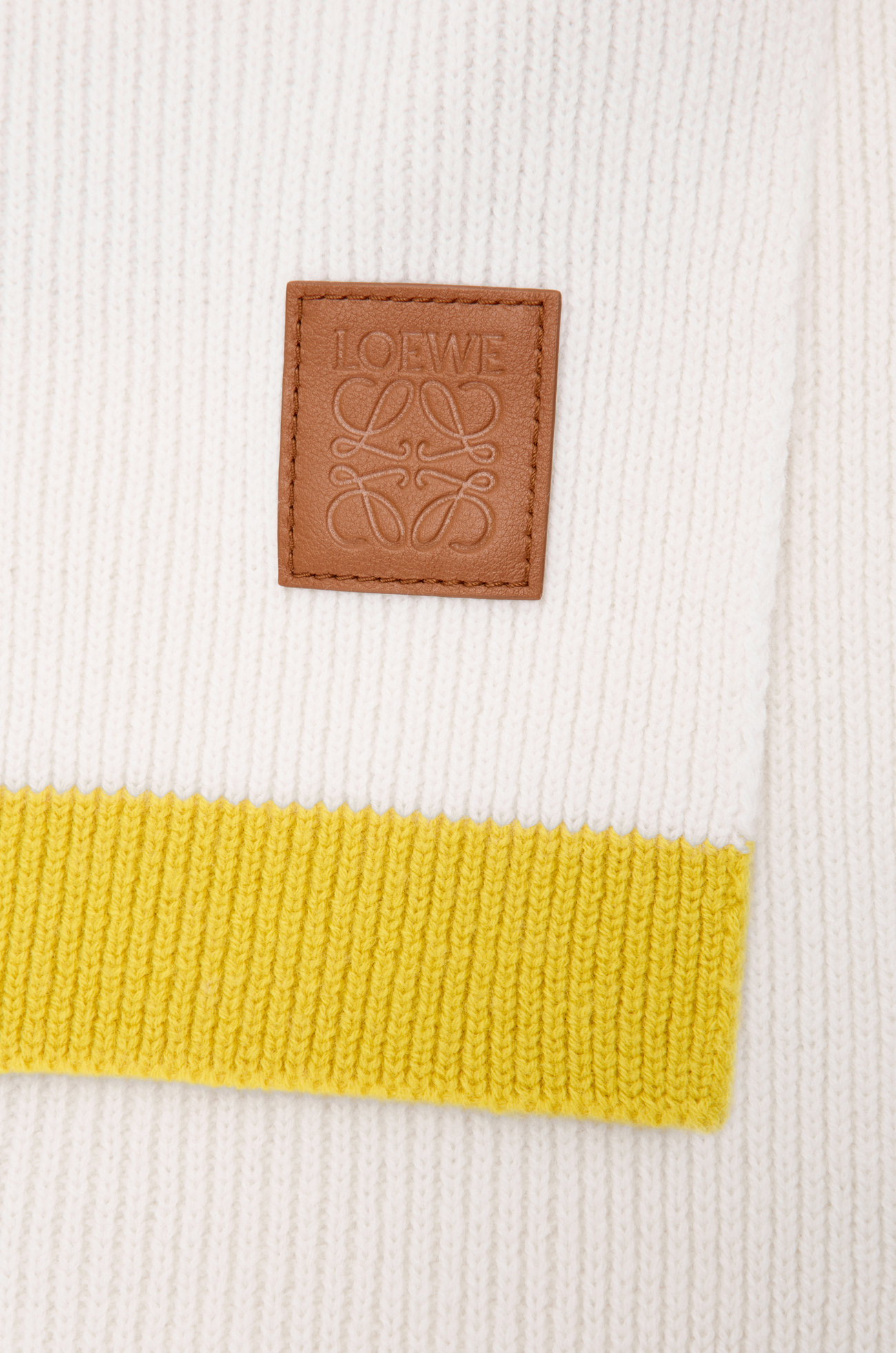LOEWE Asymmetric scarf in wool Mustard/Bronze