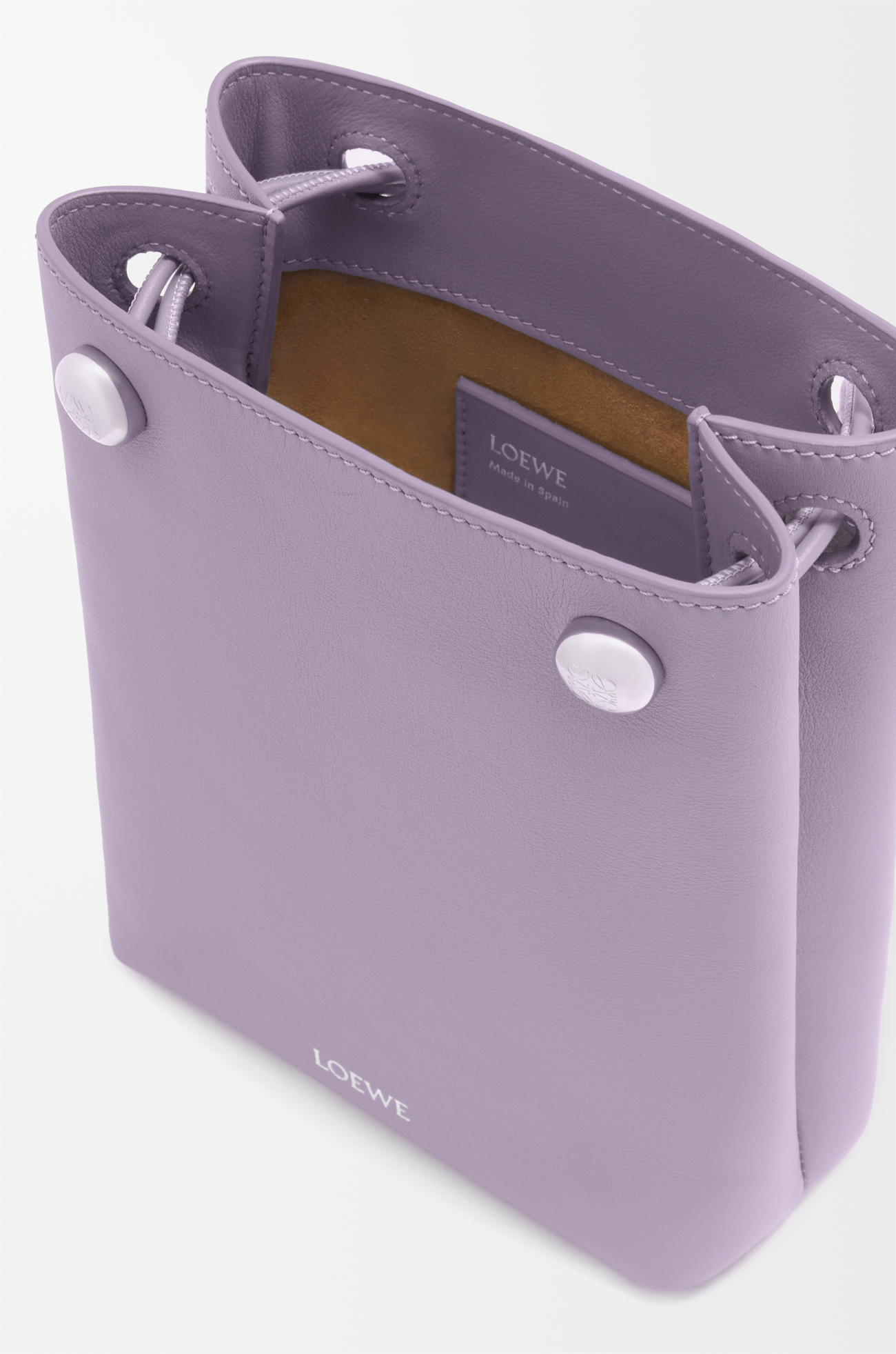 LOEWE ぺブル ポーチ（スムースカーフ） ダーティモーヴ