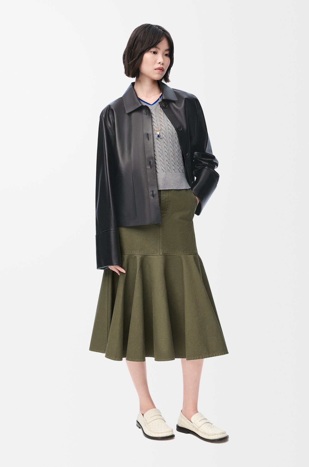 LOEWE Turn-up jacket in nappa lambskin Black