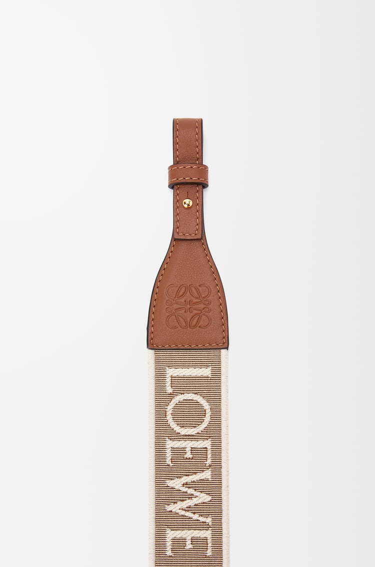 LOEWE Bandolera Anagram en jacquard y piel de ternera Natural/Bronceado