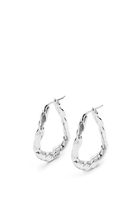 LOEWE Nappa twist loop earrings in sterling silver Silver plp_rd