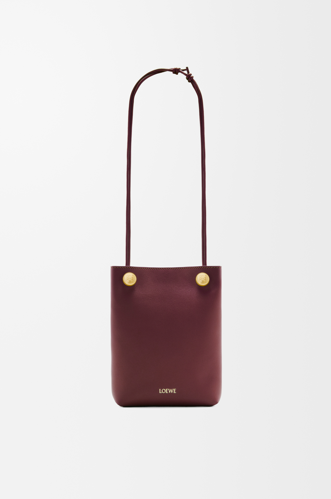 LOEWE Pouch Pebble en piel de ternera Burdeos Oscuro