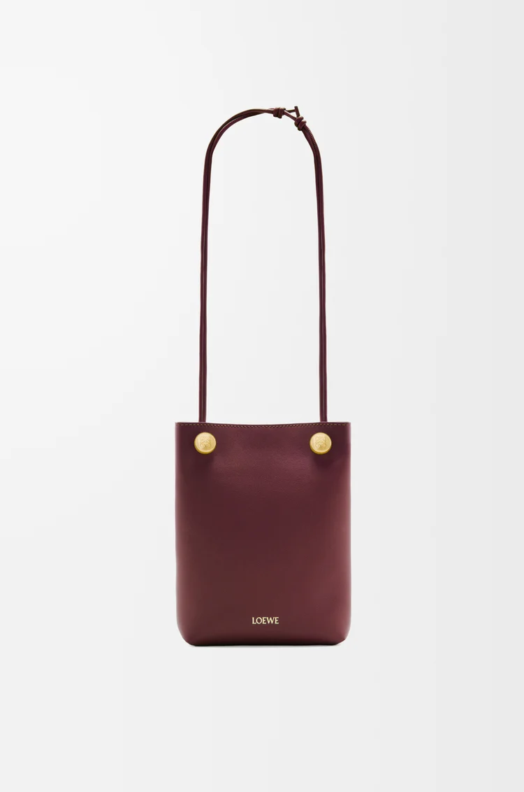 LOEWE Pebble pouch in smooth calfskin Dark Burgundy