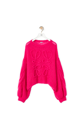 LOEWE Anagram sweater in mohair Fluo Pink