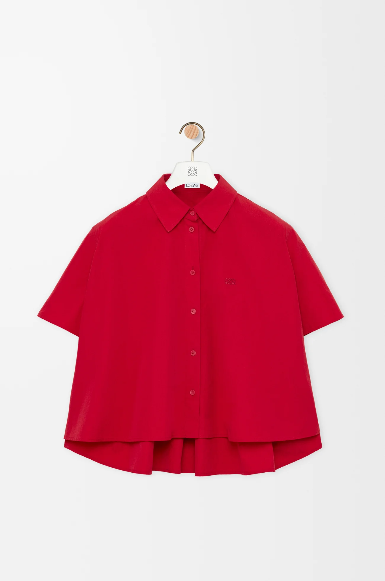 LOEWE Short sleeve trapeze shirt in cotton Red