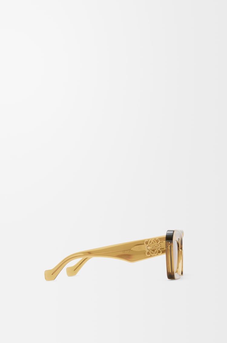 LOEWE 斜面貓眼造型太陽眼鏡 透明橄欖色