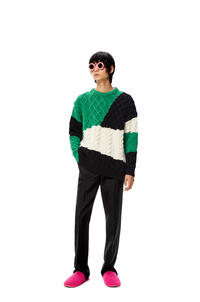 LOEWE Slim trousers in wool and cotton Black pdp_rd