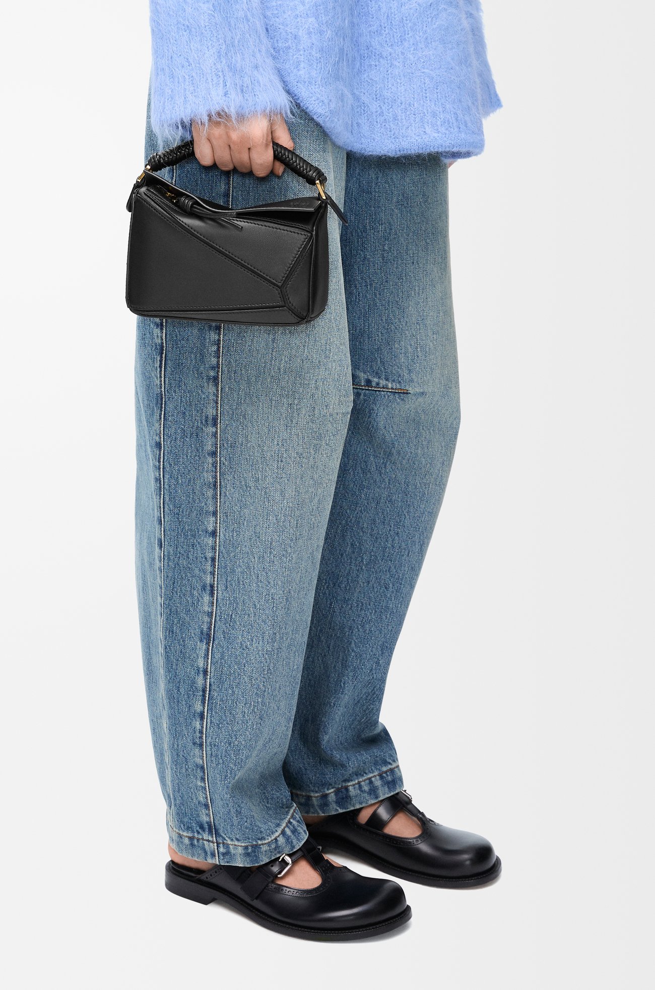 LOEWE Bolso Puzzle mini en piel de ternera Negro