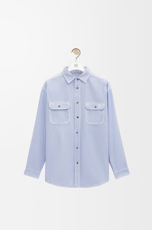LOEWE Shirt in cotton Light Blue