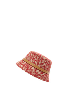 LOEWE Anagram bucket hat in jacquard and calfskin Red/Warm Desert plp_rd