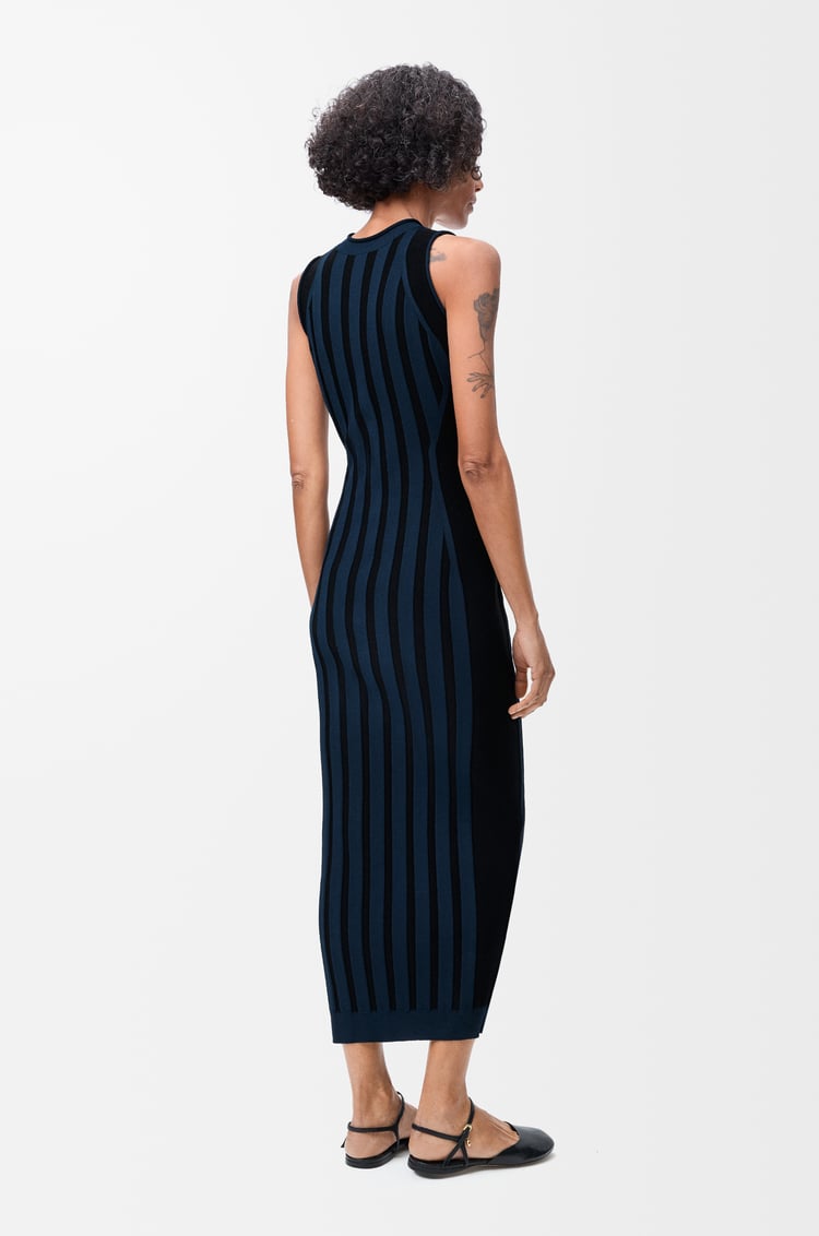 LOEWE Vestido en mezcla de viscosa elástica Azul Marino/Negro