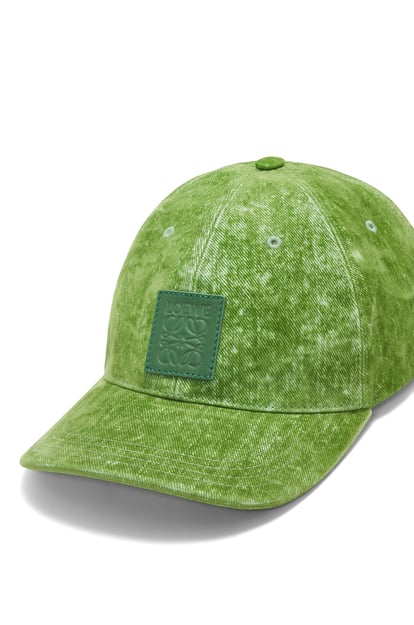 LOEWE Patch cap in flocked denim Grass plp_rd