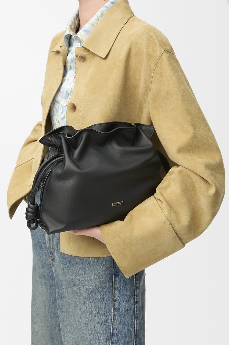 LOEWE Medium Flamenco clutch in nappa calfskin Black